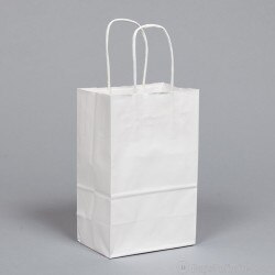 White Kraft Paper Shopping Bags wit